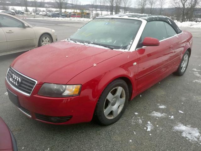 WAUAC48H15K008680 - 2005 AUDI A4 1.8 CAB RED photo 2