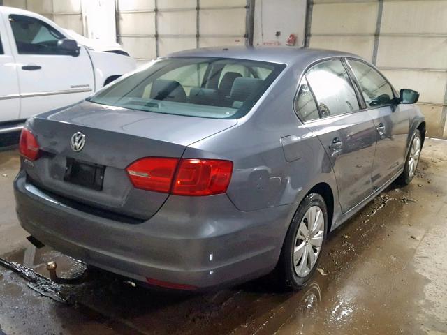 3VW1K7AJ8CM388866 - 2012 VOLKSWAGEN JETTA BASE Մոխրագույն լուսանկար 4