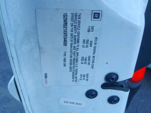 1G2WR521XXF244608 - 1999 PONTIAC GRAND PRIX თეთრი ფოტო 10