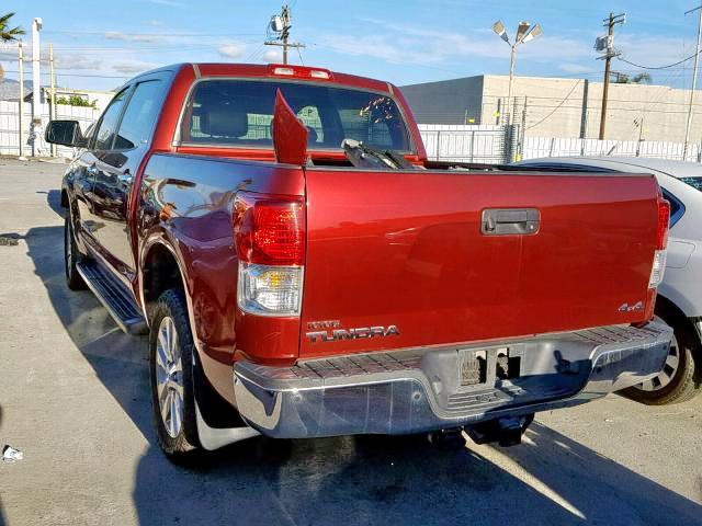 5TFHY5F16AX138949 - 2010 TOYOTA TUNDRA CRE RED photo 3