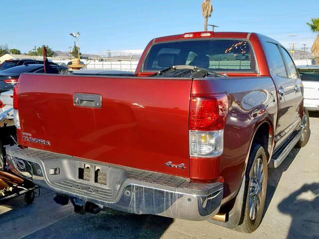 5TFHY5F16AX138949 - 2010 TOYOTA TUNDRA CRE RED photo 4