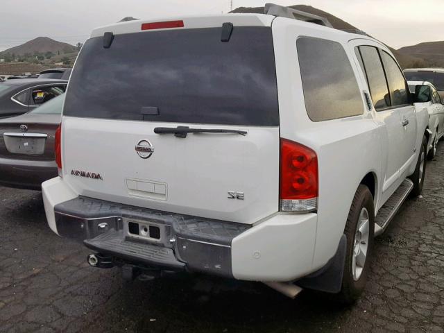 5N1AA08A85N722014 - 2005 NISSAN ARMADA SE WHITE photo 4