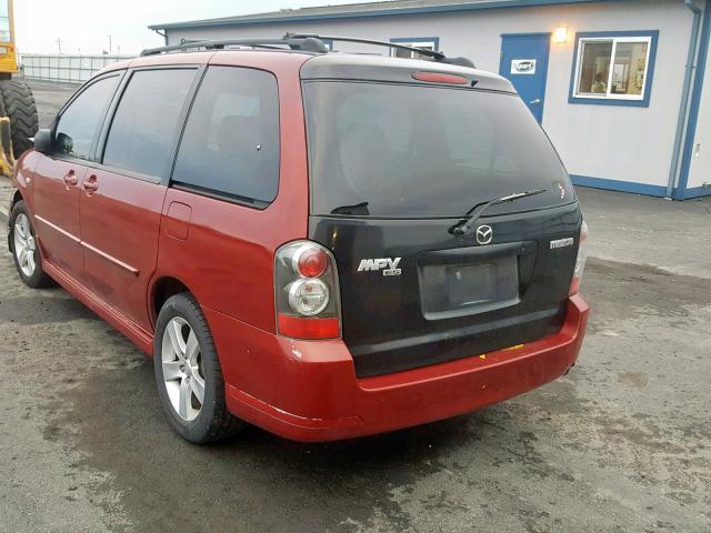 JM3LW28J840509626 - 2004 MAZDA MPV WAGON RED photo 3