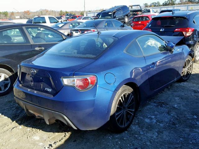 JF1ZNAA12D2728991 - 2013 TOYOTA SCION FR-S BLUE photo 4
