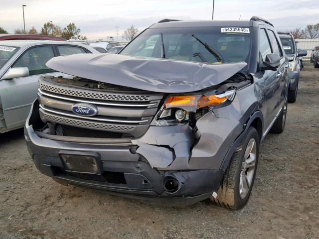 1FM5K8F86EGA28360 - 2014 FORD EXPLORER L GRAY photo 2