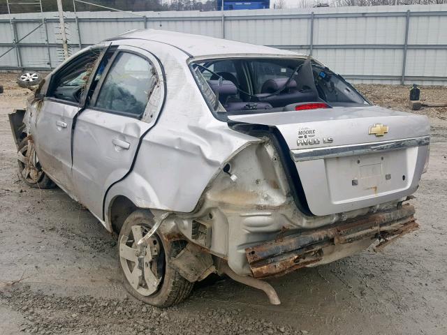 KL1TD56657B116651 - 2007 CHEVROLET AVEO BASE Күміс фото 3