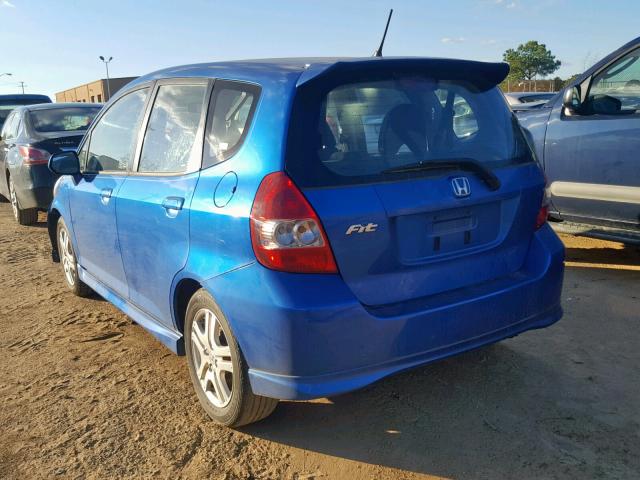 JHMGD37658S004798 - 2008 HONDA FIT SPORT BLUE photo 3