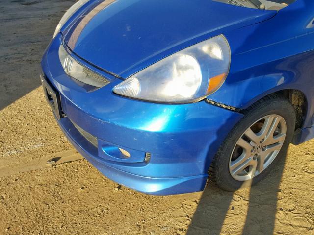 JHMGD37658S004798 - 2008 HONDA FIT SPORT BLUE photo 9