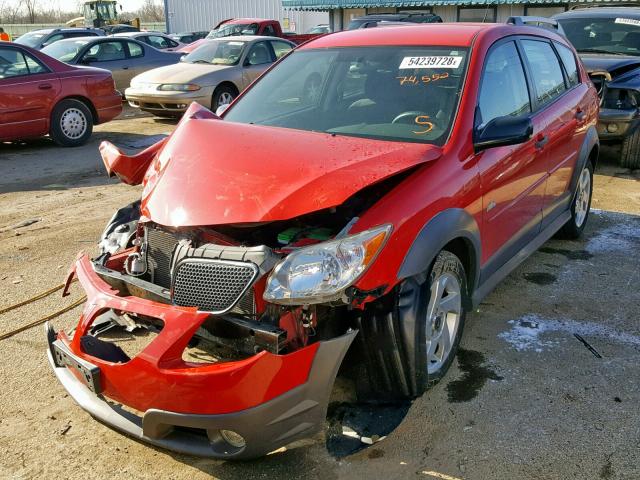 5Y2SL63875Z468766 - 2005 PONTIAC VIBE RED photo 2