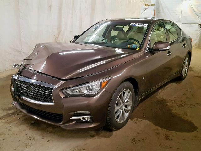 JN1BV7AR2EM707622 - 2014 INFINITI Q50 BASE BROWN photo 2