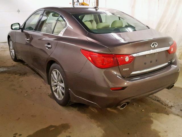 JN1BV7AR2EM707622 - 2014 INFINITI Q50 BASE BROWN photo 3