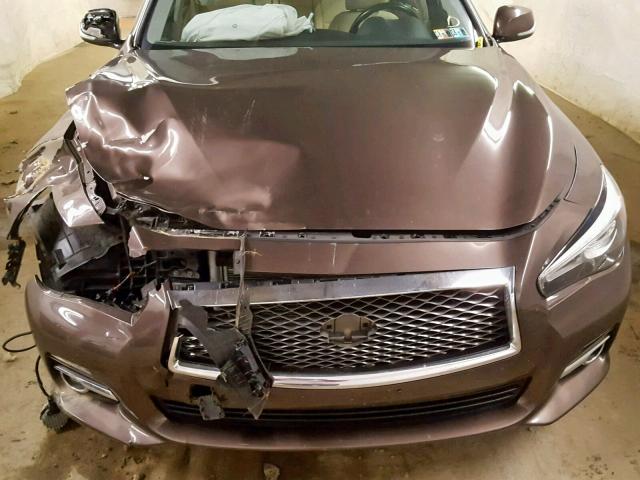 JN1BV7AR2EM707622 - 2014 INFINITI Q50 BASE BROWN photo 7