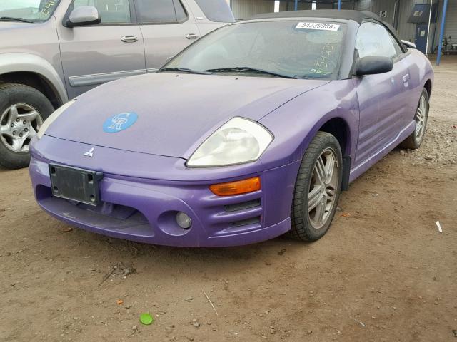 4A3AE55H23E088409 - 2003 MITSUBISHI ECLIPSE SP PURPLE photo 2