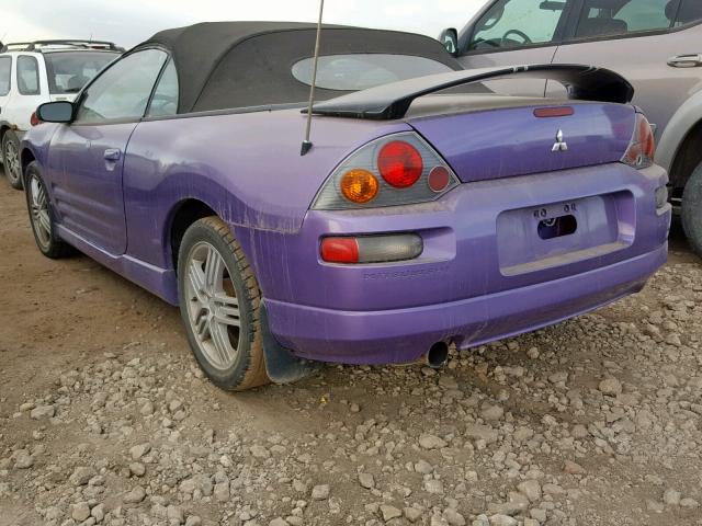 4A3AE55H23E088409 - 2003 MITSUBISHI ECLIPSE SP PURPLE photo 3