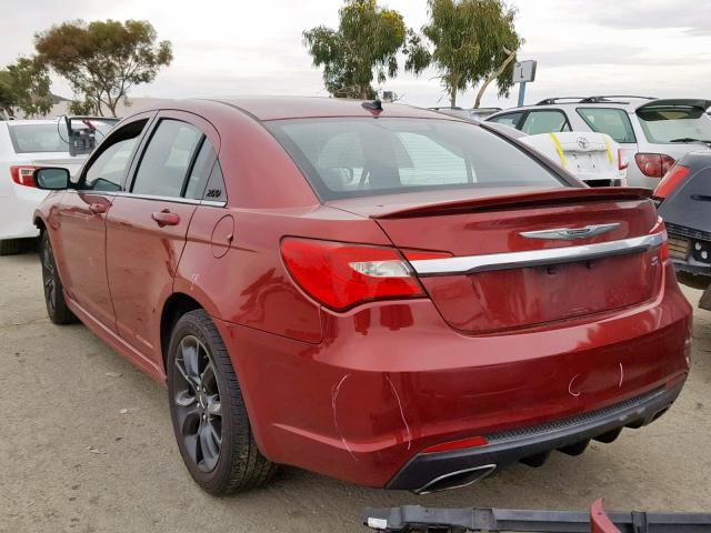 1C3CCBCG9DN719379 - 2013 CHRYSLER 200 LIMITE RED photo 3