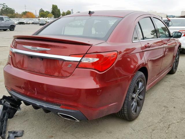 1C3CCBCG9DN719379 - 2013 CHRYSLER 200 LIMITE RED photo 4