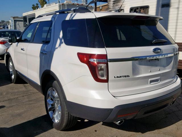 1FM5K7F82FGA27511 - 2015 FORD EXPLORER L WHITE photo 3