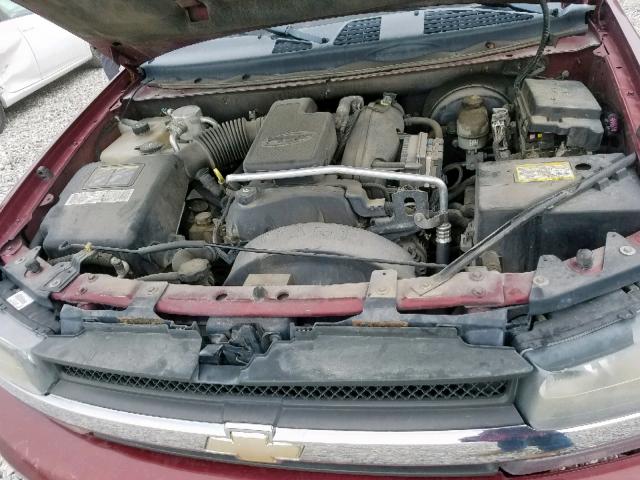 1GNDT13S152305554 - 2005 CHEVROLET TRAILBLAZE BURGUNDY photo 7