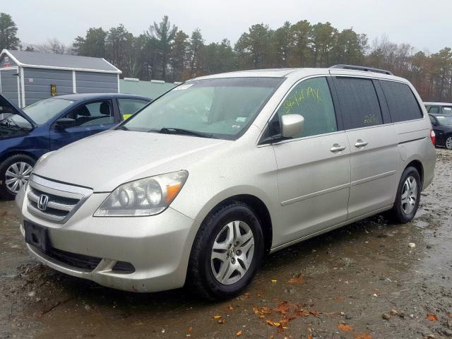 5FNRL38736B442329 - 2006 HONDA ODYSSEY EX SILVER photo 2