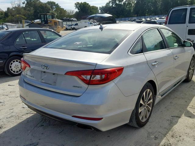 5NPE34AF8GH392195 - 2016 HYUNDAI SONATA SPO SILVER photo 4