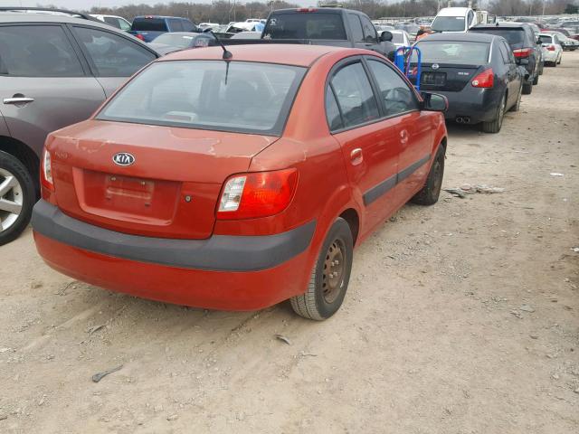 KNADE123966032030 - 2006 KIA RIO RED photo 4