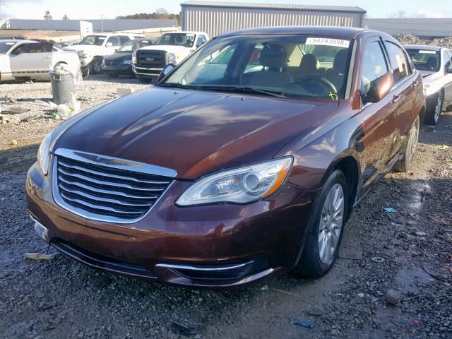 1C3CCBAG0DN727079 - 2013 CHRYSLER 200 LX BURGUNDY photo 2