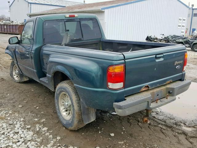 1FTYR11U1WTA21625 - 1998 FORD RANGER GREEN photo 3