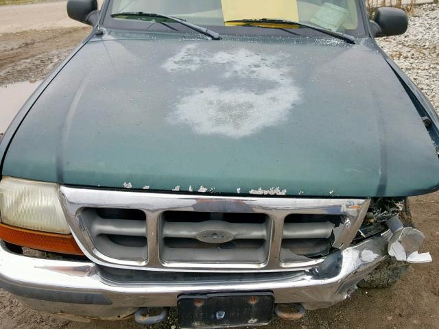 1FTYR11U1WTA21625 - 1998 FORD RANGER GREEN photo 7