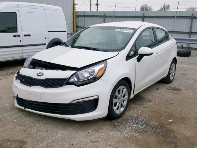 KNADM4A34G6545208 - 2016 KIA RIO LX WHITE photo 2