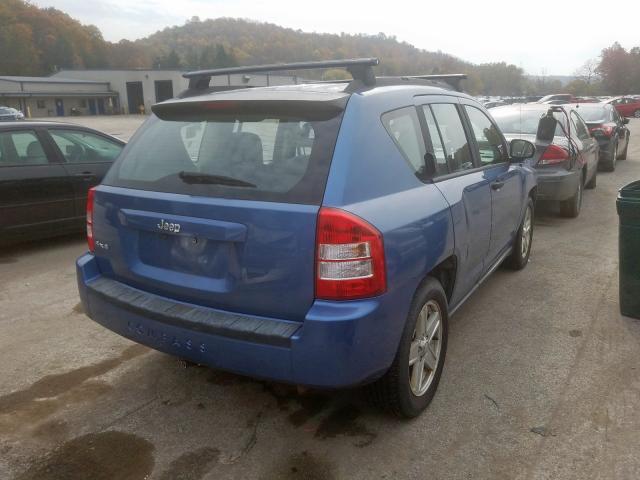 1J8FF47W57D130197 - 2007 JEEP COMPASS BLUE photo 4