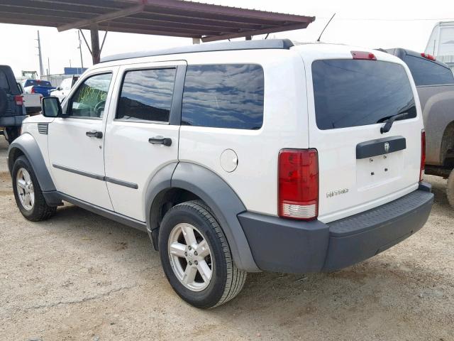 1D8GT28K67W596991 - 2007 DODGE NITRO SXT WHITE photo 3