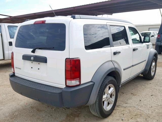 1D8GT28K67W596991 - 2007 DODGE NITRO SXT WHITE photo 4