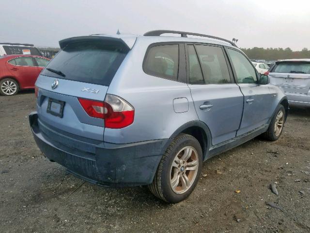 WBXPA93495WD23424 - 2005 BMW X3 3.0I BLUE photo 4