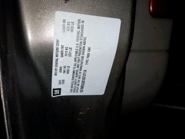 1G1NE52J816212114 - 2001 CHEVROLET MALIBU LS 灰色 照片 10