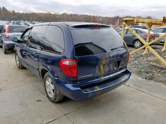 1D4GP45R75B118957 - 2005 DODGE CARAVAN SX BLUE photo 3