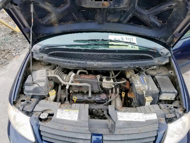 1D4GP45R75B118957 - 2005 DODGE CARAVAN SX BLUE photo 7