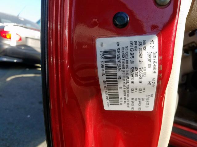 3C4FY58B74T216944 - 2004 CHRYSLER PT CRUISER RED photo 10