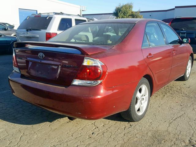 4T1BE30K85U040092 - 2005 TOYOTA CAMRY LE RED photo 4