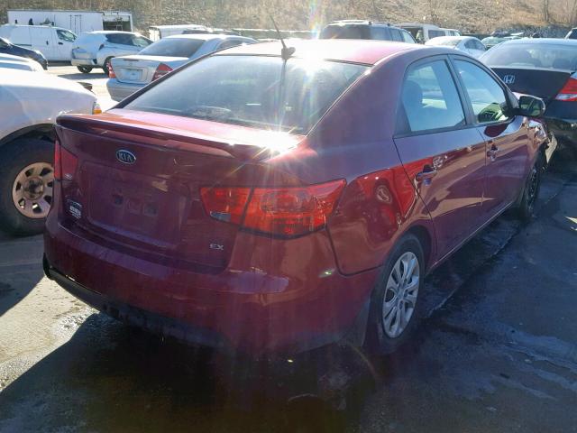 KNAFU4A24B5464983 - 2011 KIA FORTE EX RED photo 4