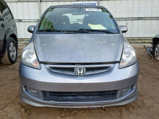 JHMGD37658S069568 - 2008 HONDA FIT SPORT SILVER photo 9