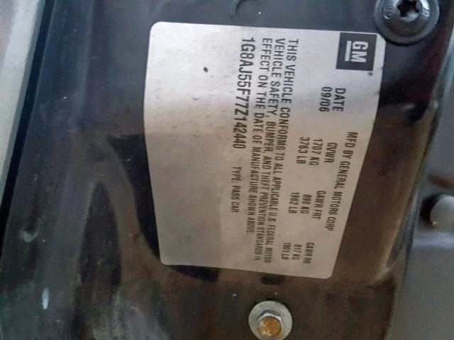 1G8AL55B06Z167041 - 2006 SATURN ION LEVEL GREEN photo 10