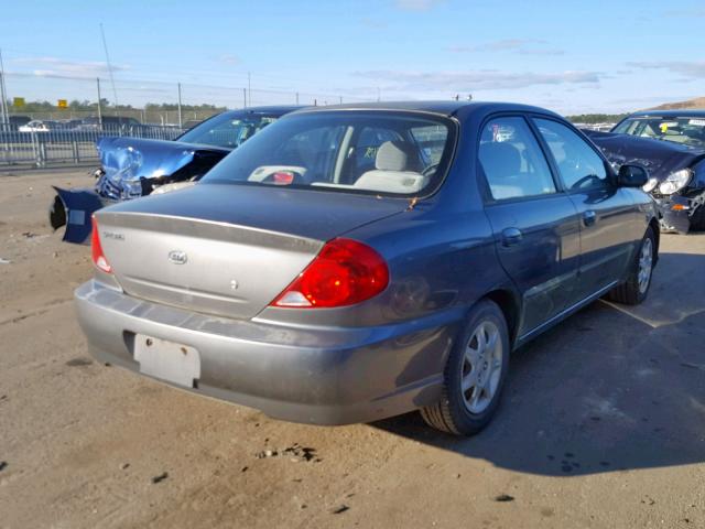 KNAFB121425123335 - 2002 KIA SPECTRA BA GRAY photo 4