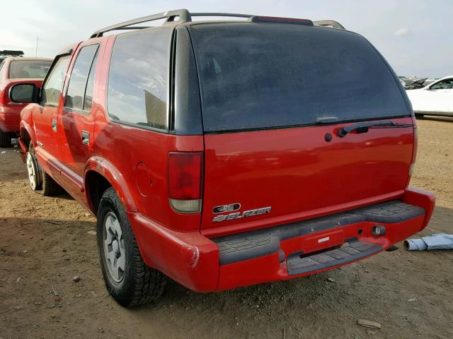 1GNDT13X64K164734 - 2004 CHEVROLET BLAZER RED photo 3