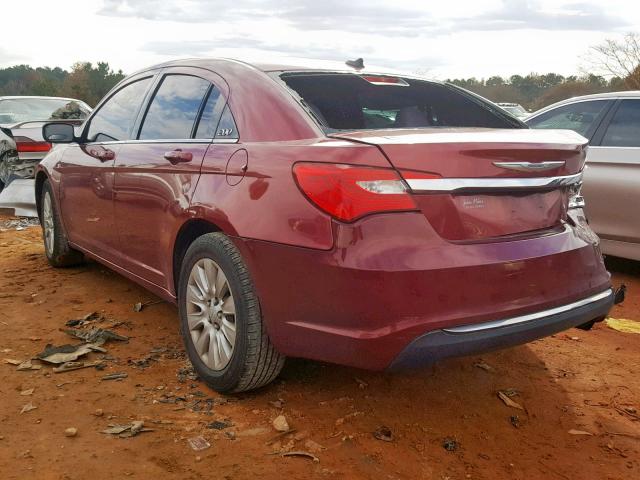 1C3CCBAB1EN123806 - 2014 CHRYSLER 200 LX RED photo 3