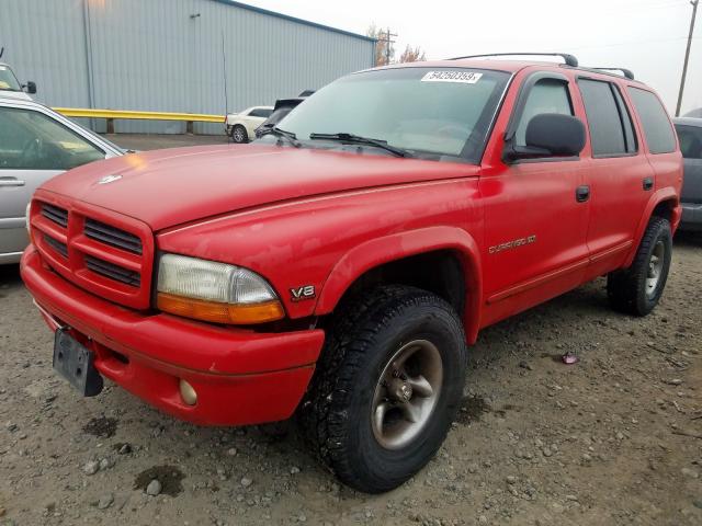 1B4HS28ZXYF130384 - 2000 DODGE DURANGO RED photo 2