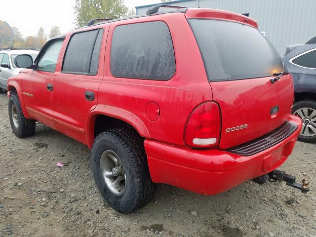 1B4HS28ZXYF130384 - 2000 DODGE DURANGO RED photo 3