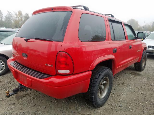 1B4HS28ZXYF130384 - 2000 DODGE DURANGO RED photo 4