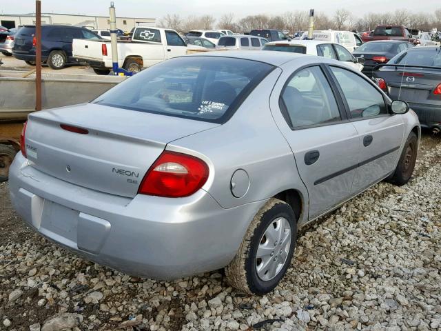 1B3ES26C43D245198 - 2003 DODGE NEON SE SILVER photo 4