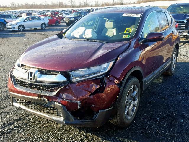 2HKRW2H87JH641310 - 2018 HONDA CR-V EXL MAROON photo 2