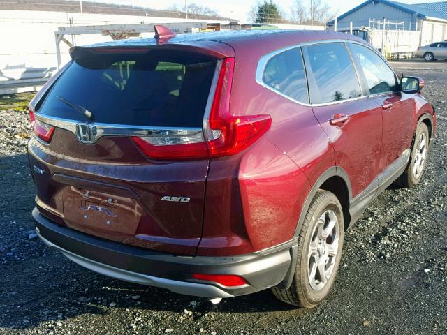 2HKRW2H87JH641310 - 2018 HONDA CR-V EXL MAROON photo 4